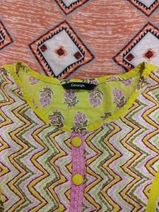 yellow -colored short kurti