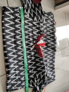 Black Ikkat Kurti Less Used