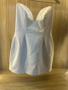 NEW ZARA Elegant White Strapless Mini Dress