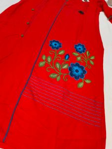 Red Embroidered Tunic