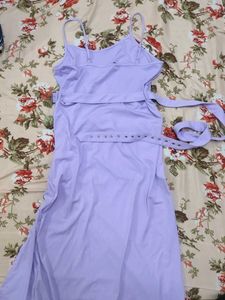 Lavender Ruched Spaghetti Strap Dress