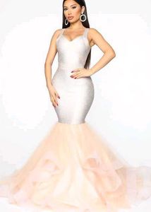 Elegant Tiered Mermaid Gown hot flared designer