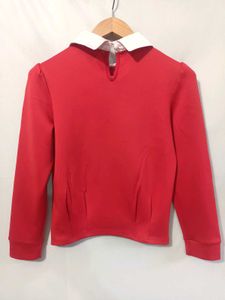 Chic Red Top with Sequin Embellishment