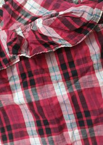 Pepe Plaid Ruffled Crop Top