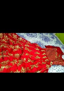 Red &amp; Gold Embellished Lehenga Choli