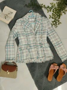 Chic Tweed Blazer💙🤍💕