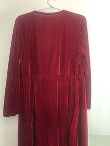 Elegant Red Velvet Wrap Dress