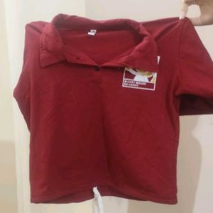 Red Mickey Mouse Graphic Polo T-Shirt