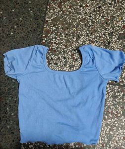 Cute Light Blue Cropped Top