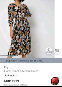 💫 Fig Brand Floral print Fit &amp; Flare Dress
