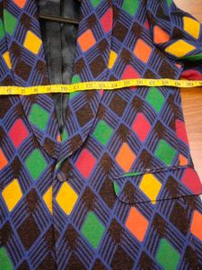 Vibrant Geometric Print Stylish Blazer