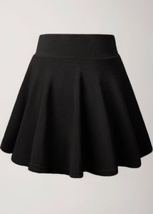 Black Flared Mini Skirt
