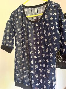 Sheer Navy Blue Blouse