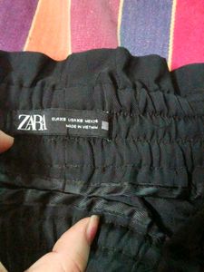 Zara stylish Black Paperbag Waist Pants