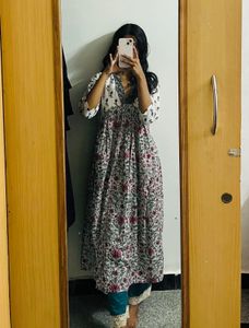 Floral Print Cotton Kurta