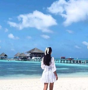 White Flowy Mini Dress