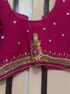 Stunning Embellished Magenta Saree