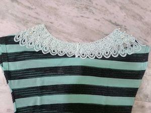 Striped Top with Lace Detail