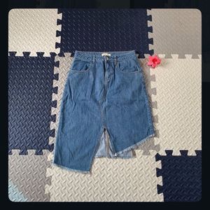 Asymmetrical Denim Skirt