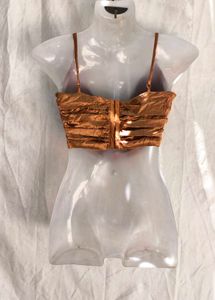 I. Satin Ruched Camisole Top