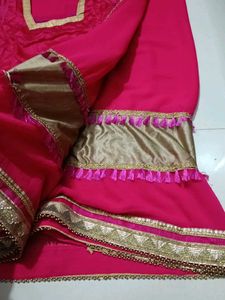 Stunning Pink Saree with Embellishments