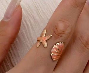 Seashell & Starfish Ring