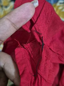 Red Embroidered Kurta