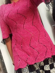 Knitted Rose Pink Top