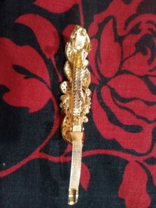 Traditional Antique Hair Barrette with Red Gem