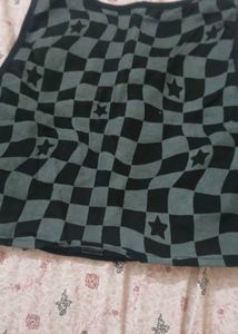 Checkerboard Star Crop Top