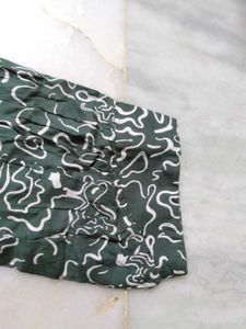 Green Printed Casual Tunic Top