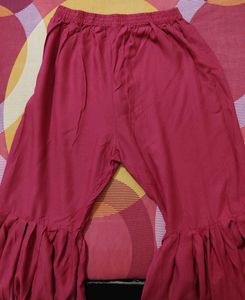 Red kurta and sharara set (without dupatta)