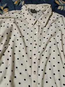 POLKA DOT BUTTON-DOWN DRESS