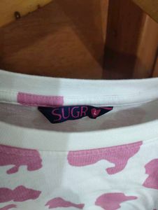 Pink Cheetah Print Cropped Sweatshirt
