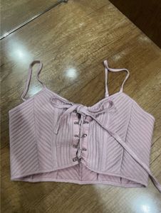 Pink Corset Style Crop Top