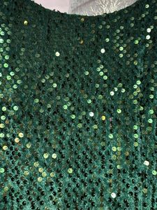 bottle green micro velvet gown