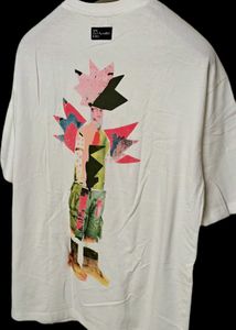 Zara White Graphic T-Shirt