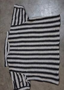 Crocheted Striped Cardigan