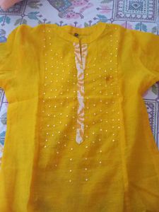 Elegant Yellow Kurti ( 2 piece Kurta)