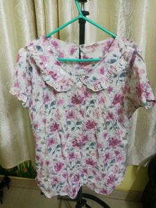 Floral Print Blouse with Sequins