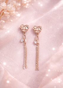 Heart Tassel Drop Earrings