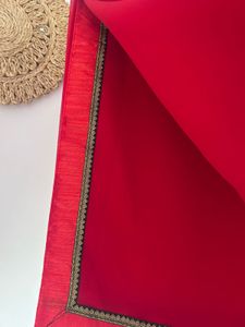 PURE GEORGETTE RED SAREE with blouse