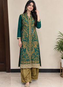 new  handwork Gold Embroidered dress
