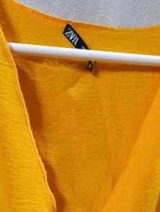 Sunshine Yellow Draped V-Neck Top