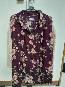 Floral Lace Sleeve Top