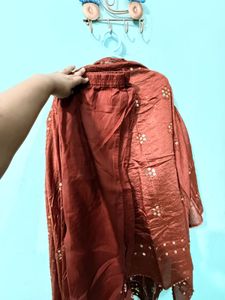 Embroidered Brown Dupatta
