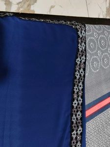 Blue Saree with Embellished Border