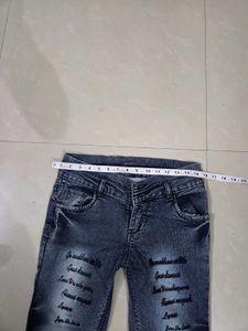 Stylish Blue Denim Jeans with Quotes