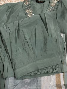 Elegant Beaded Neckline Kurta