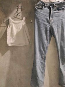 Light Wash Denim Jeans & Top Set